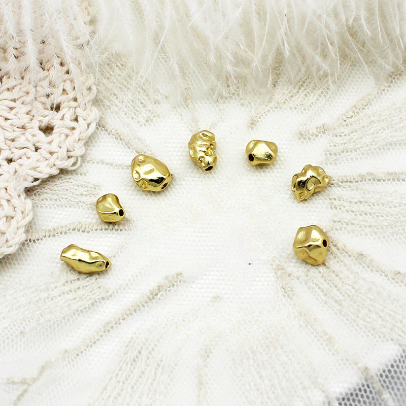 Wholesale DIY Copper Plated 18K Gold Shape Stone Beads Loose Beads Baroque Pearl DIY Jewelry Accessories Necklace